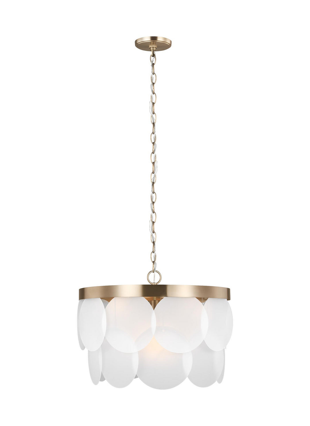 Mellita Six Light Pendant in Satin Brass - available from The Lighting Shoppe, trusted by Canadian homeowners