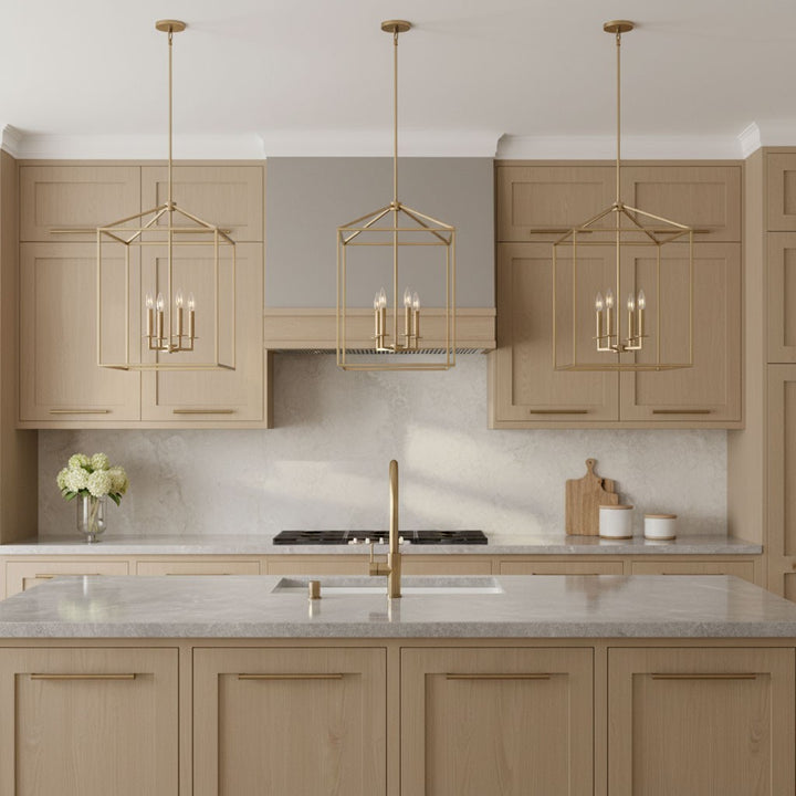 Generation Lighting Canada - 5115004-848 - Four Light Hall / Foyer Pendant - Perryton - Satin Brass
