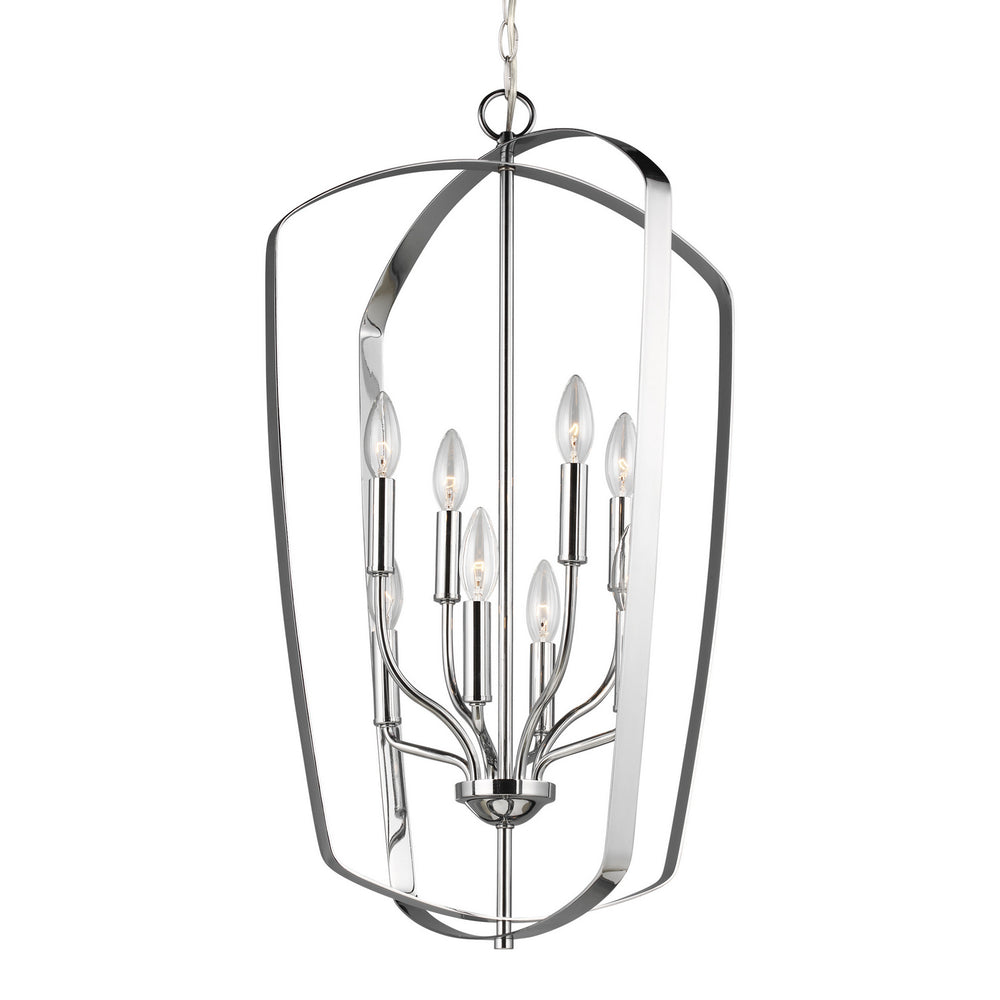 Generation Lighting Canada - 5134908-05 - Eight Light Hall / Foyer Pendant - Romee - Chrome