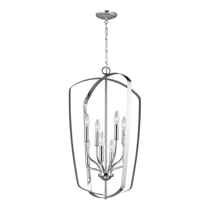 Generation Lighting Canada - 5134908-05 - Eight Light Hall / Foyer Pendant - Romee - Chrome