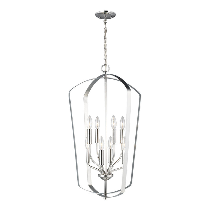 Generation Lighting Canada - 5134908-962 - Eight Light Hall / Foyer Pendant - Romee - Brushed Nickel