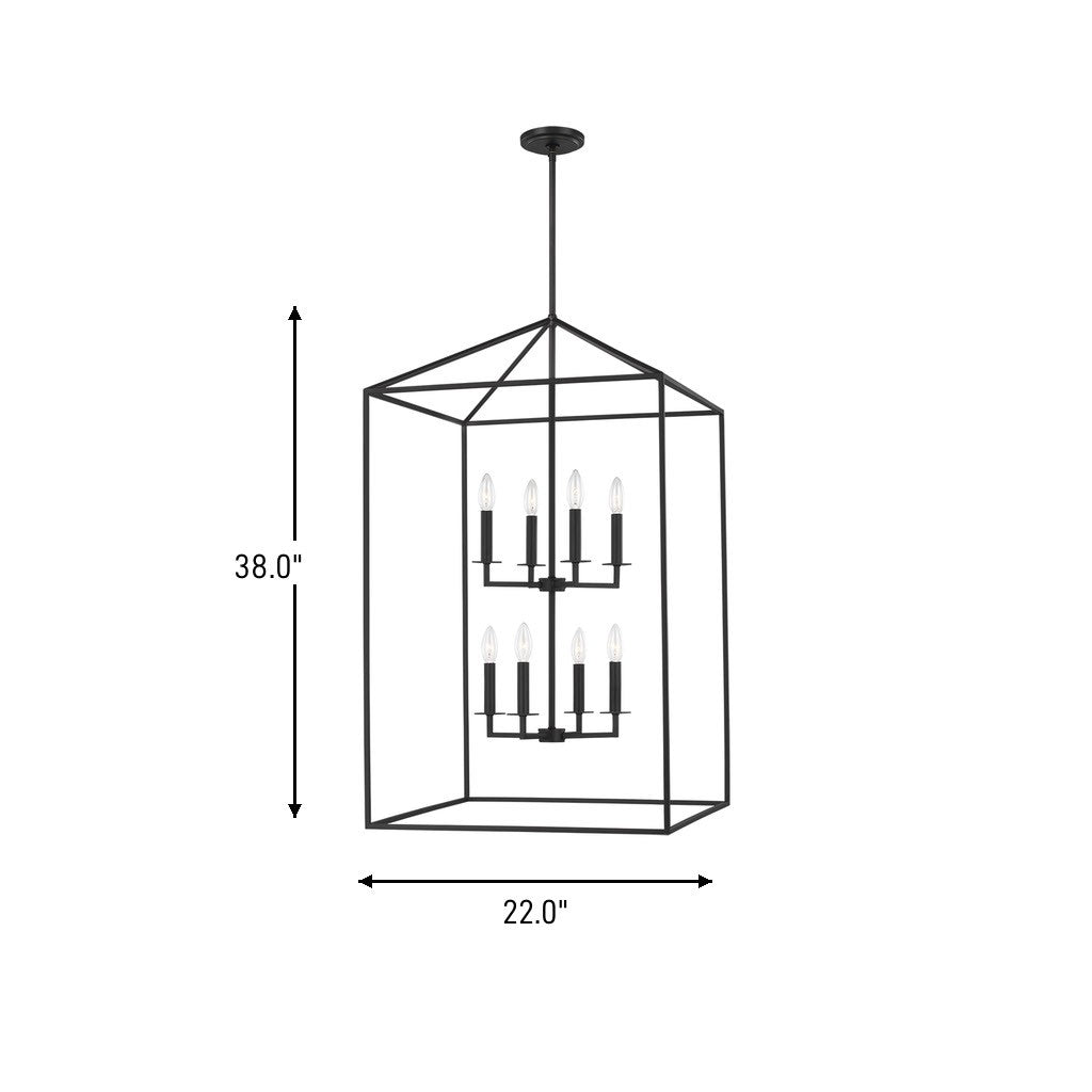 Generation Lighting Canada - 5315008-112 - Eight Light Hall / Foyer - Perryton - Midnight Black