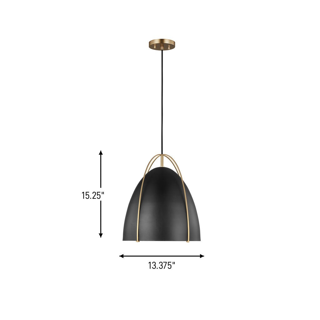 Visual Comfort Studio Canada - 6551701-848 - One Light Pendant - Norman - Satin Brass