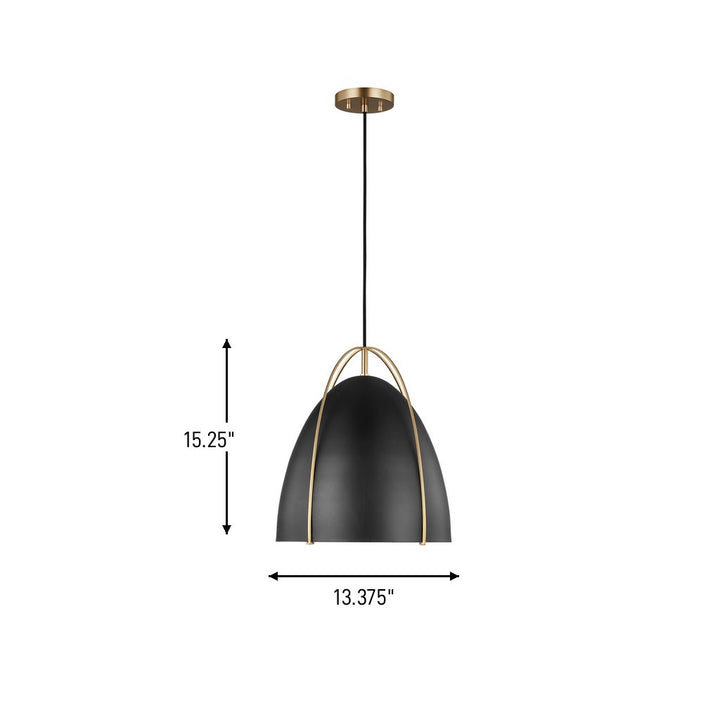 Visual Comfort Studio Canada - 6551701-848 - One Light Pendant - Norman - Satin Brass