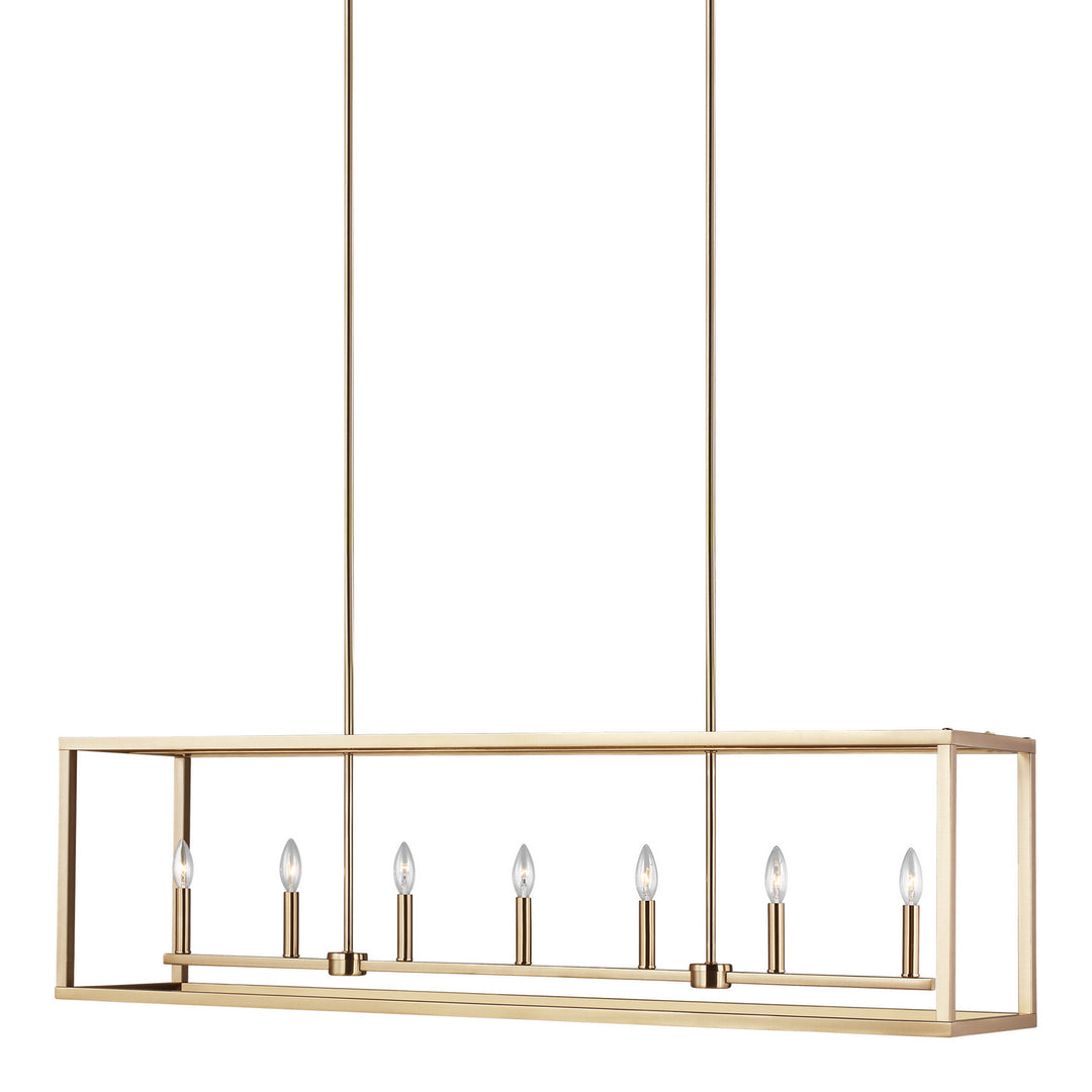 Generation Lighting Canada - 6634507-848 - Seven Light Island Pendant - Moffet Street - Satin Brass
