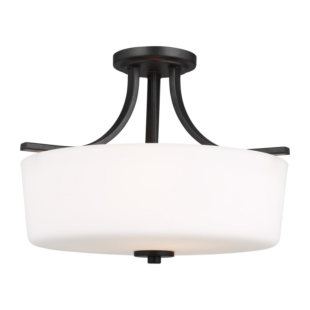 Generation Lighting Canada - 7728803-112 - Three Light Semi-Flush Mount - Kemal - Midnight Black