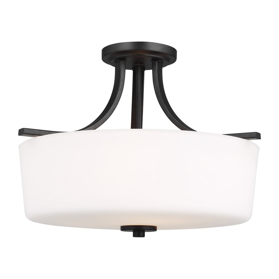 Generation Lighting Canada - 7728803-112 - Three Light Semi-Flush Mount - Kemal - Midnight Black