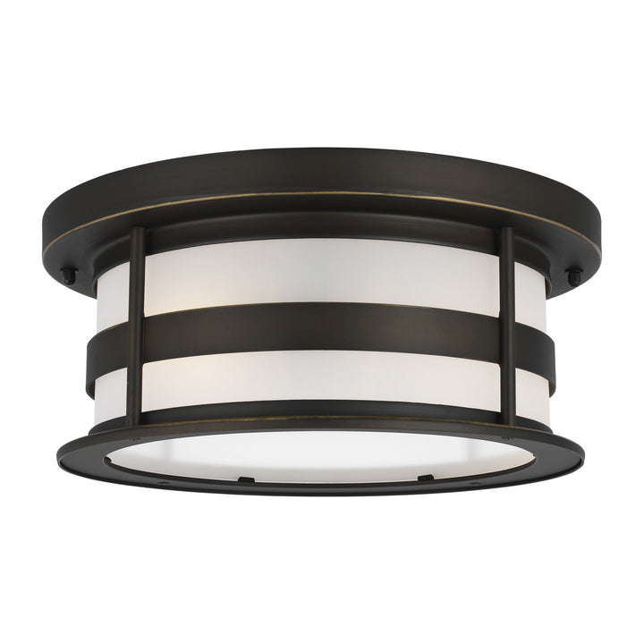 Generation Lighting Canada - 7890902-71 - Two Light Outdoor Flush Mount - Wilburn - Antique Bronze