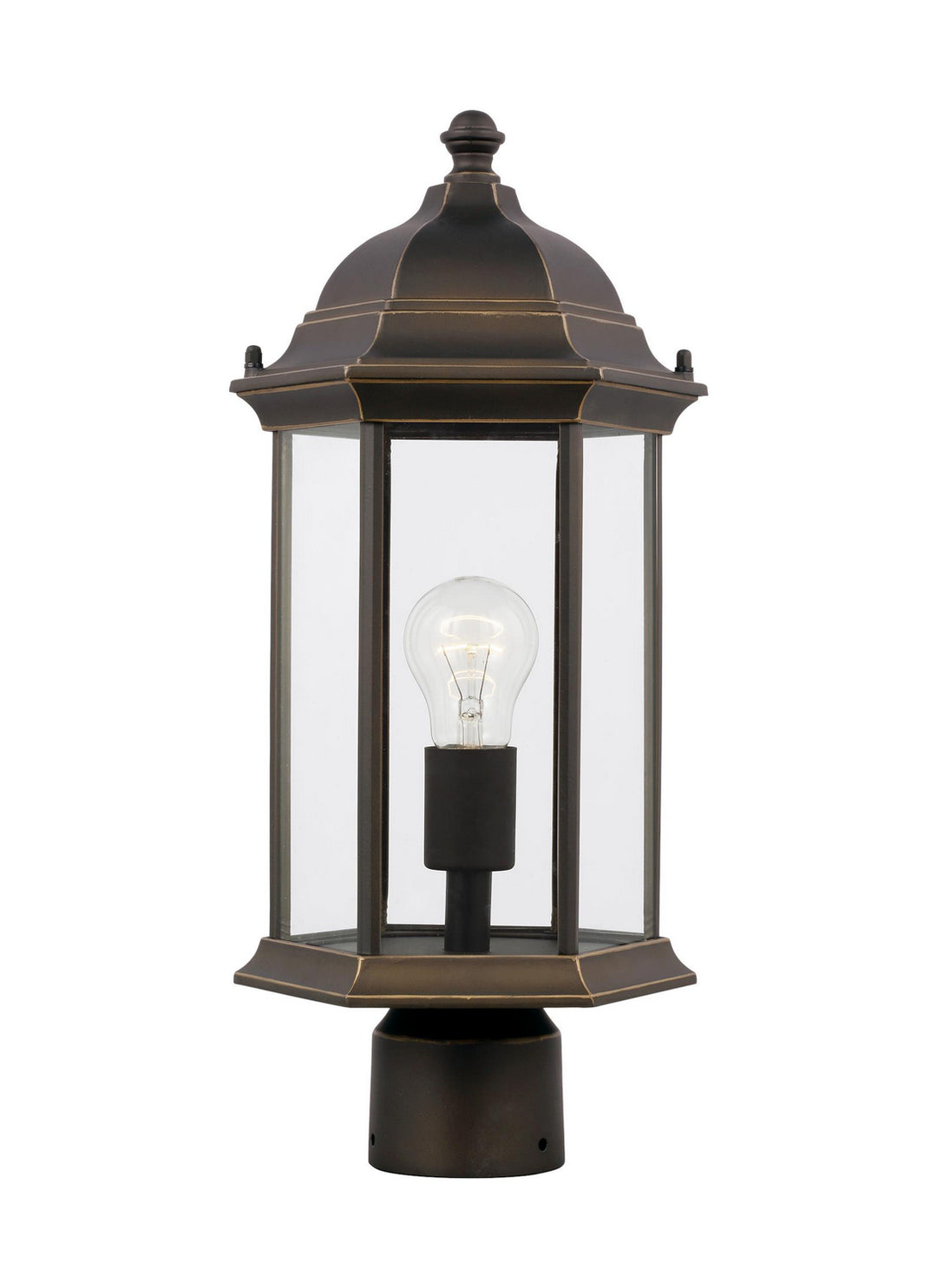 Sevier One Light Outdoor Post Lantern in Antique Bronze - available from The Lighting Shoppe, trusted by Canadian homeowners