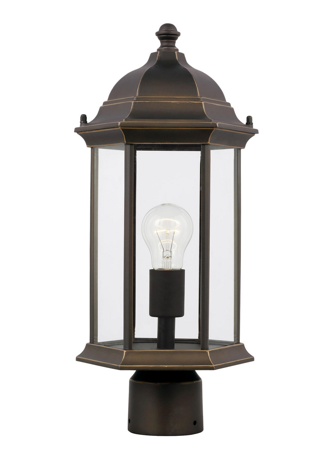 Sevier One Light Outdoor Post Lantern in Antique Bronze - available from The Lighting Shoppe, trusted by Canadian homeowners