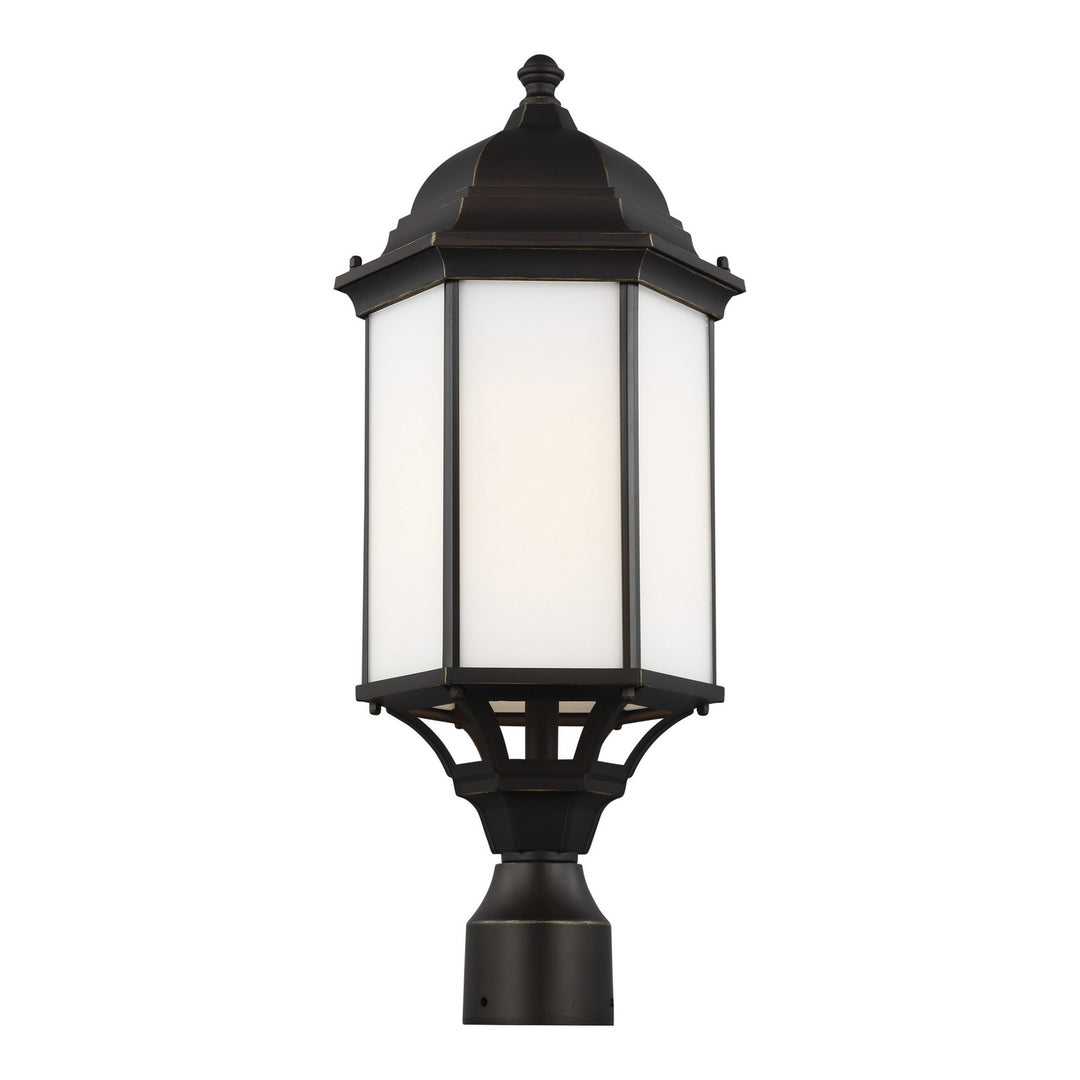 Sevier One Light Outdoor Post Lantern in Antique Bronze - available from The Lighting Shoppe, trusted by Canadian homeowners
