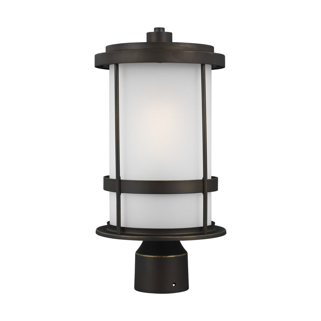 Wilburn One Light Outdoor Post Lantern in Antique Bronze - available from The Lighting Shoppe, trusted by Canadian homeowners