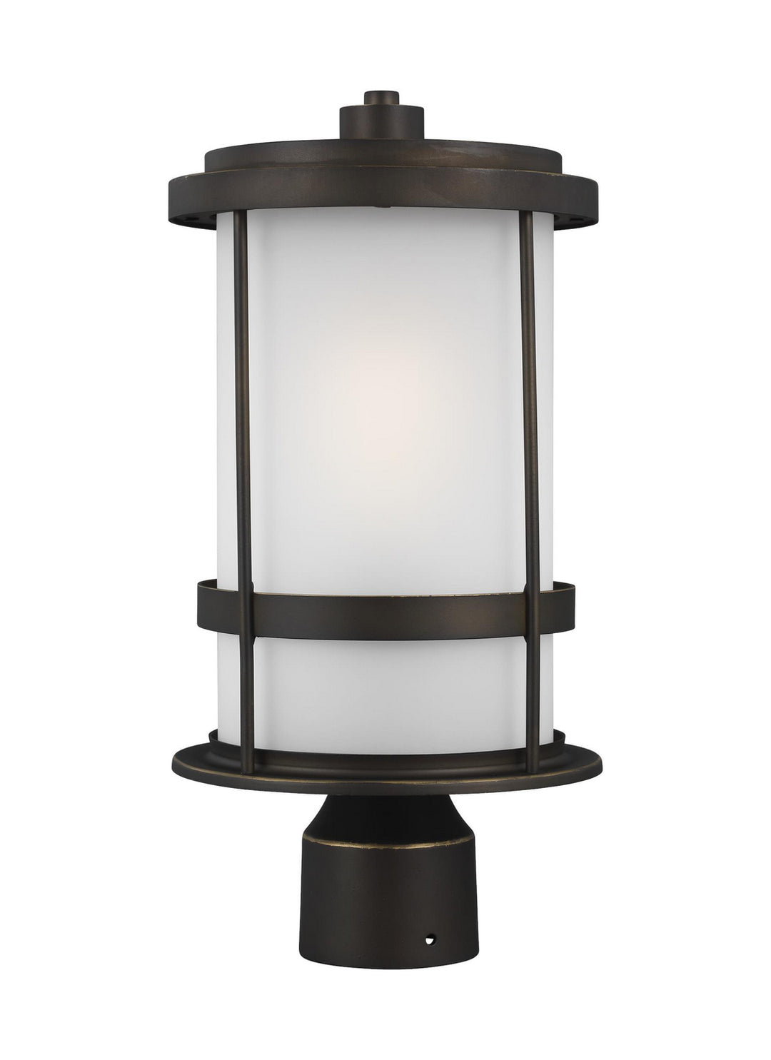 Wilburn One Light Outdoor Post Lantern in Antique Bronze - available from The Lighting Shoppe, trusted by Canadian homeowners