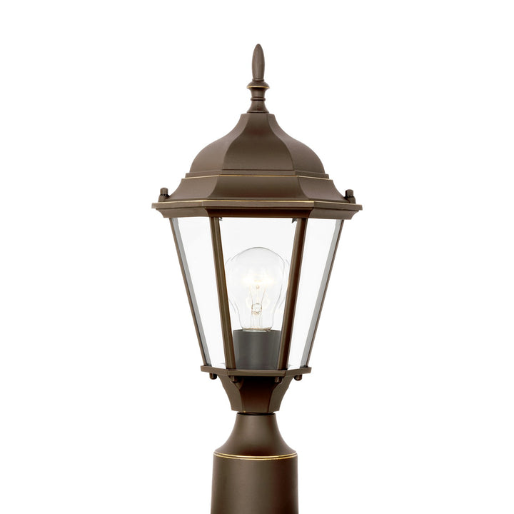 Bakersville One Light Outdoor Post Lantern in Antique Bronze - available from The Lighting Shoppe, trusted by Canadian homeowners