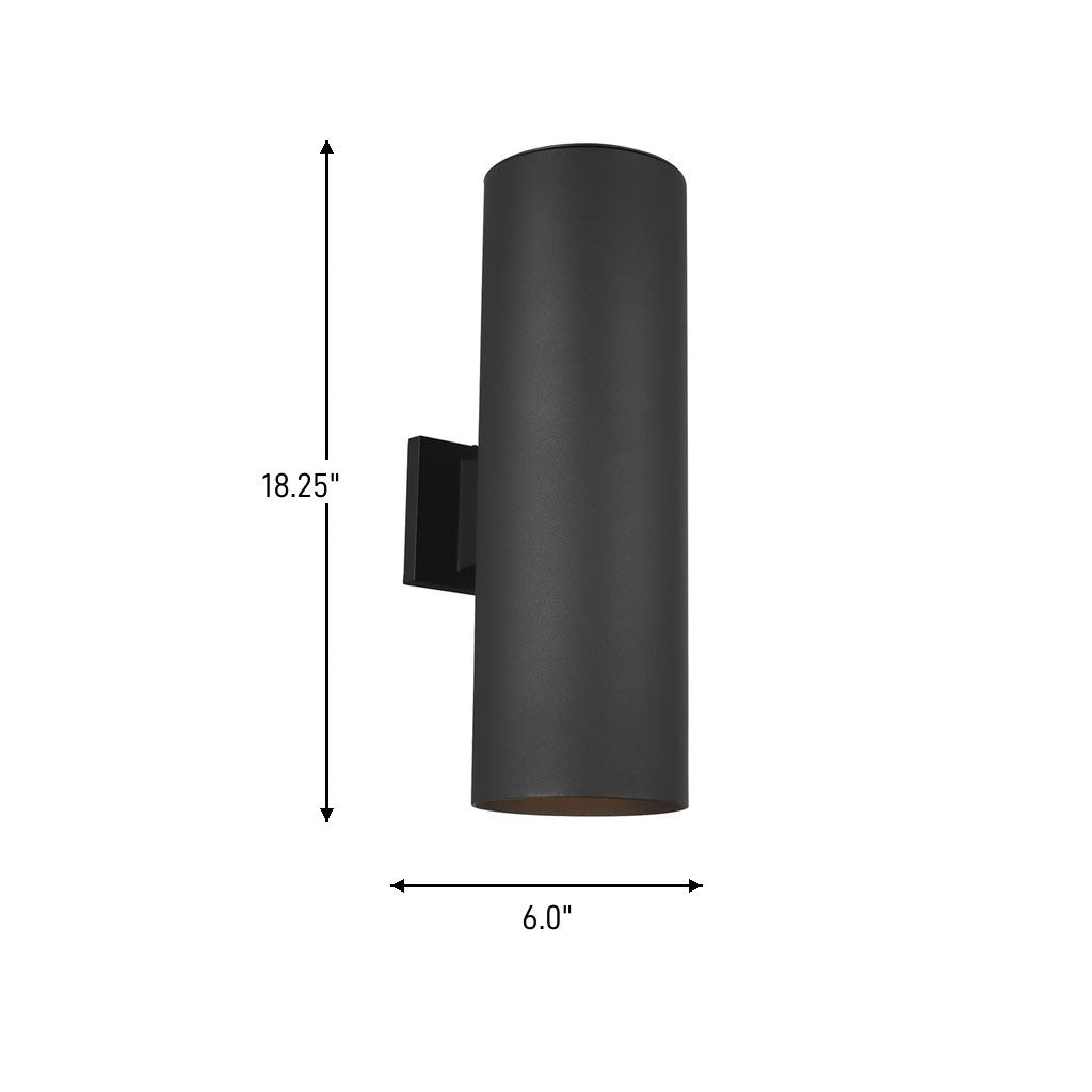 Visual Comfort Studio Canada - 8313902-12 - Two Light Outdoor Wall Lantern - Outdoor Cylinders - Black