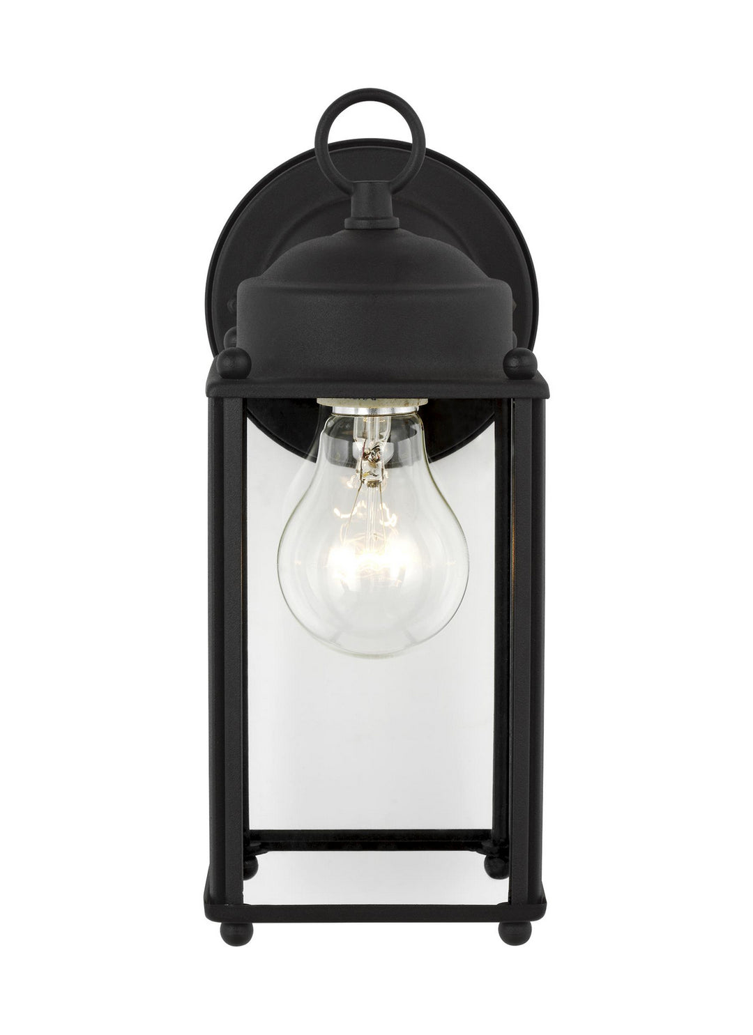 New Castle One Light Outdoor Wall Lantern in Black - available from The Lighting Shoppe, trusted by Canadian homeowners