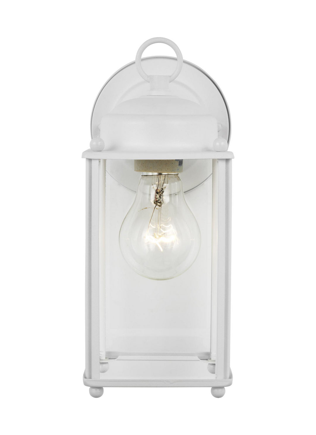 New Castle One Light Outdoor Wall Lantern in White - available from The Lighting Shoppe, trusted by Canadian homeowners