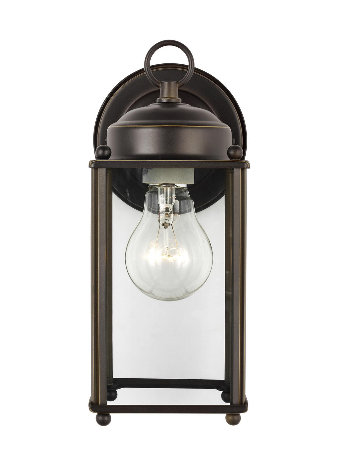 New Castle One Light Outdoor Wall Lantern in Antique Bronze - available from The Lighting Shoppe, trusted by Canadian homeowners