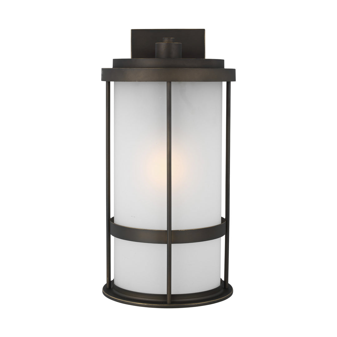 Wilburn One Light Outdoor Wall Lantern in Antique Bronze - available from The Lighting Shoppe, trusted by Canadian homeowners