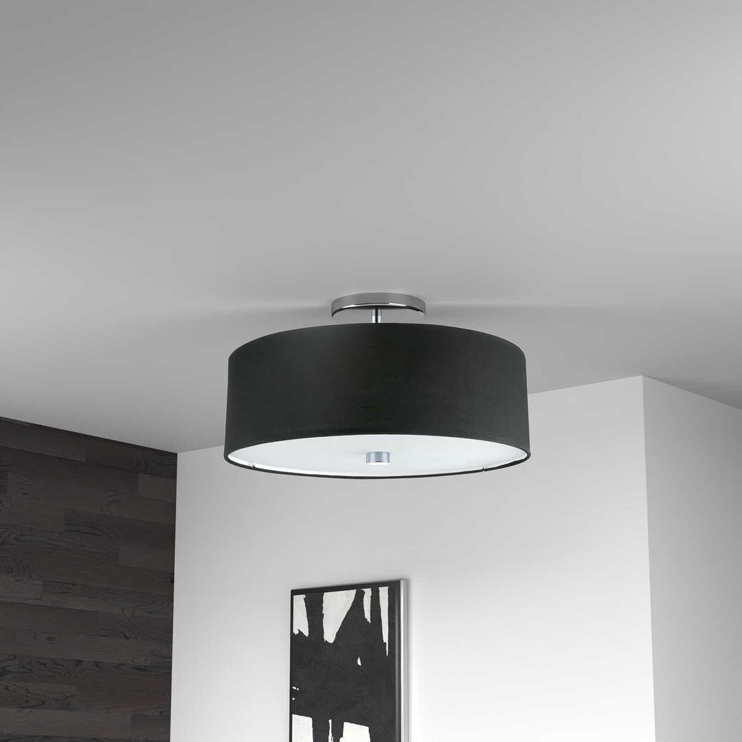 Dainolite Canada - 571-143SF-PC-BK - Three Light Semi-Flush Mount - Everly - Black