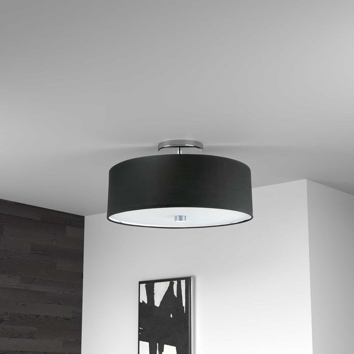 Dainolite Canada - 571-143SF-PC-BK - Three Light Semi-Flush Mount - Everly - Black