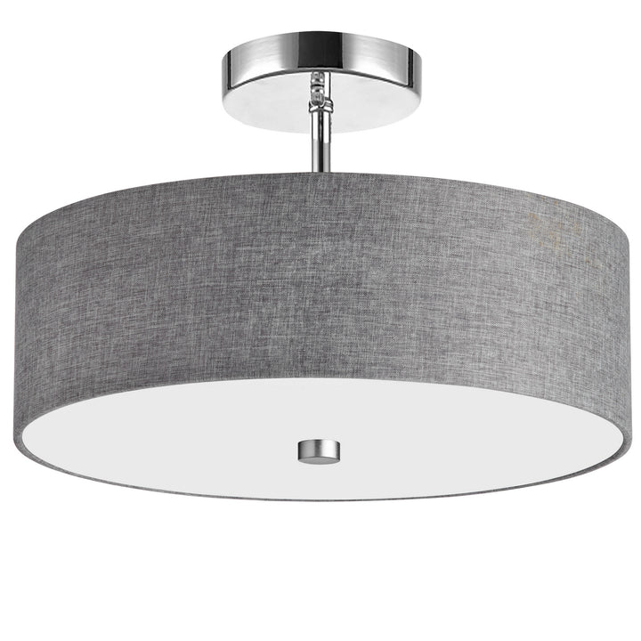 Everly Three Light Semi-Flush Mount in Grey - available from The Lighting Shoppe, trusted by Canadian homeowners