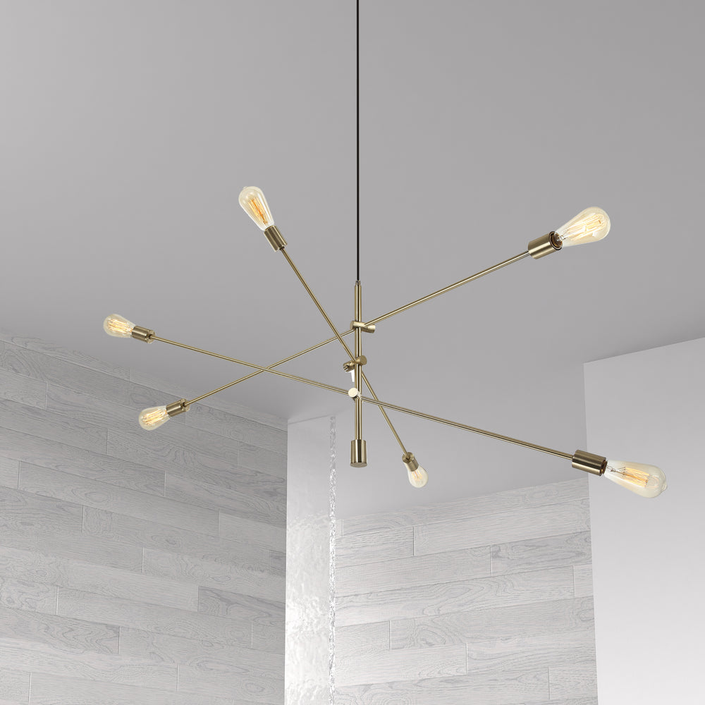Dainolite Canada - 816P-AGB - Six Light Pendant - Aged Brass