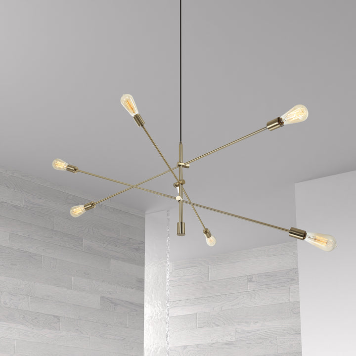 Dainolite Canada - 816P-AGB - Six Light Pendant - Aged Brass