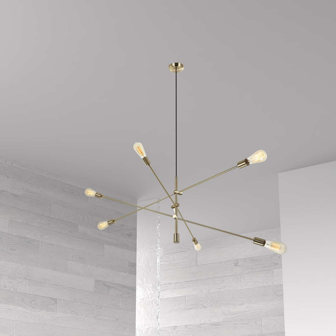 Dainolite Canada - 816P-AGB - Six Light Pendant - Aged Brass