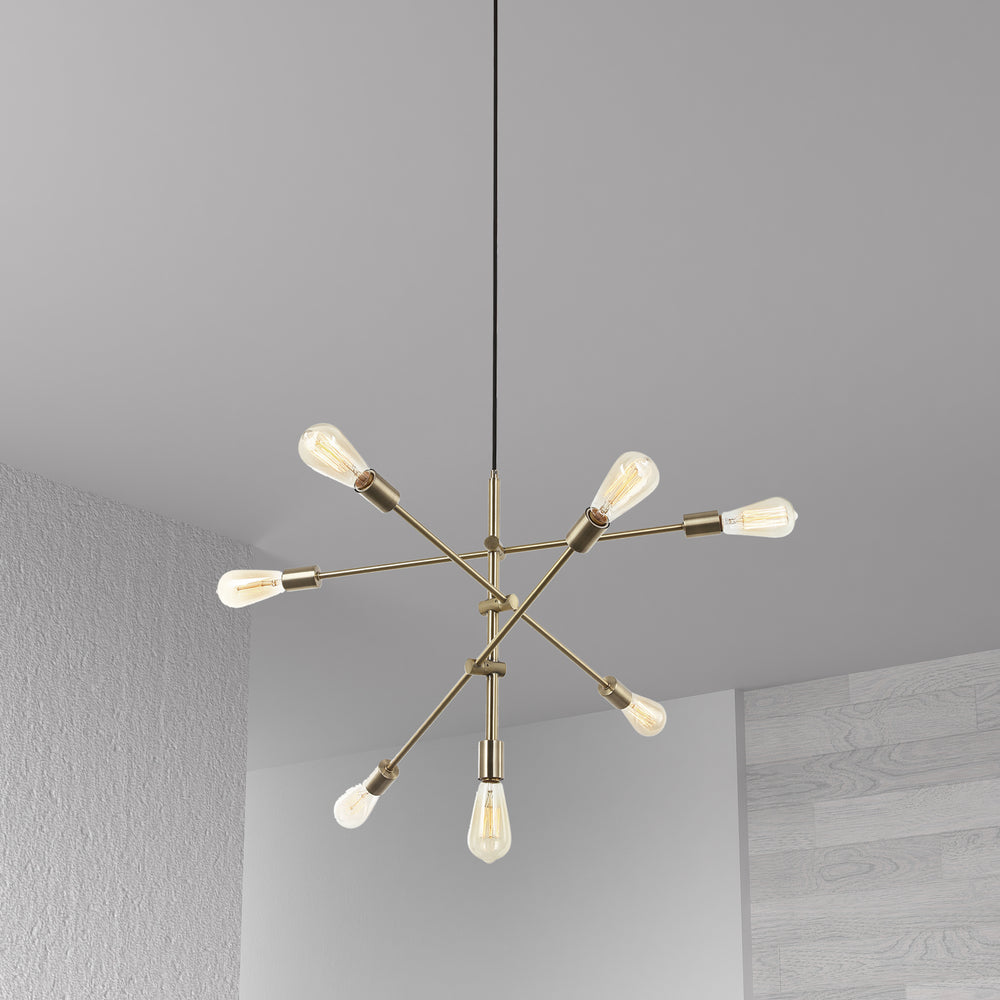 Dainolite Canada - 817P-AGB - Seven Light Pendant - Aged Brass