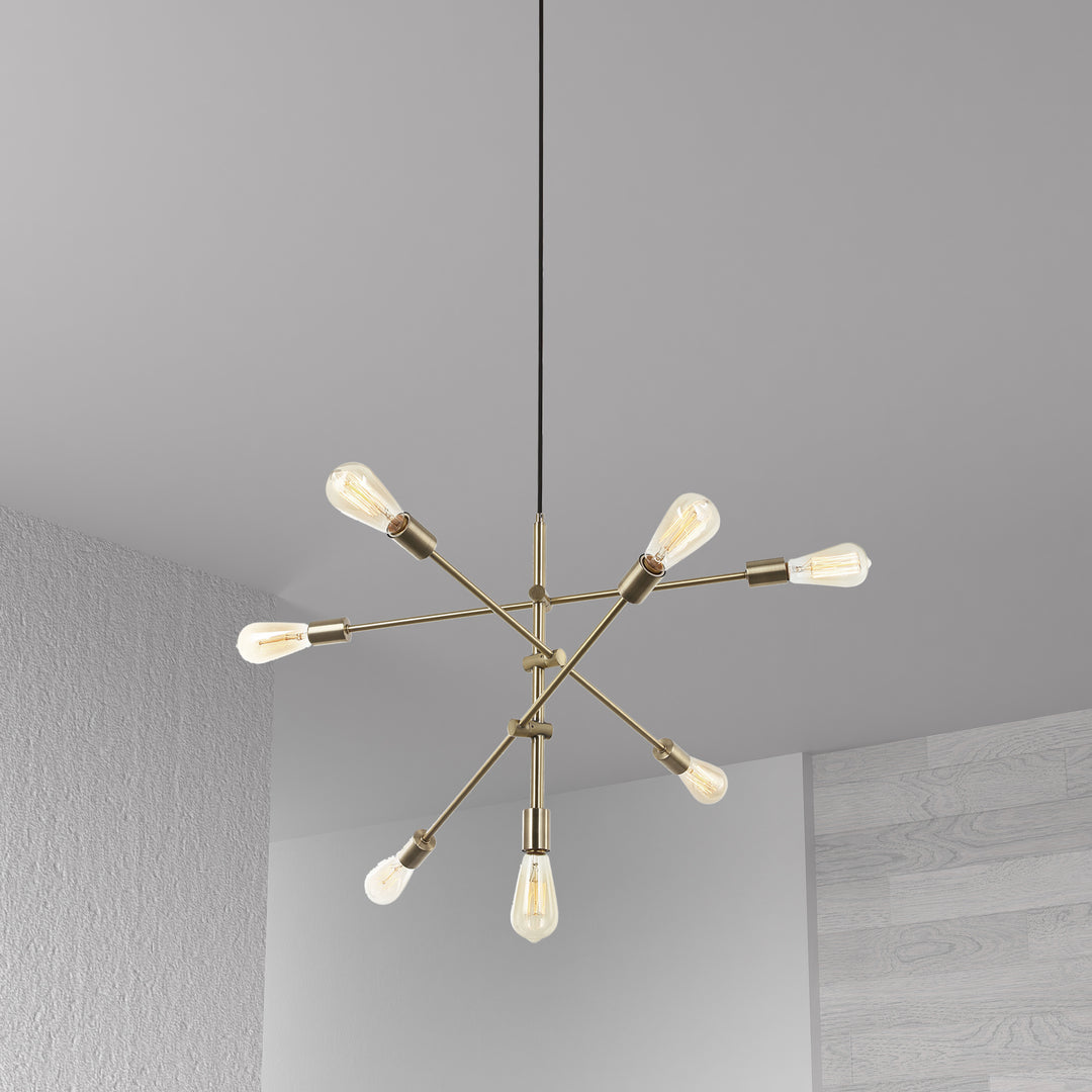 Dainolite Canada - 817P-AGB - Seven Light Pendant - Aged Brass