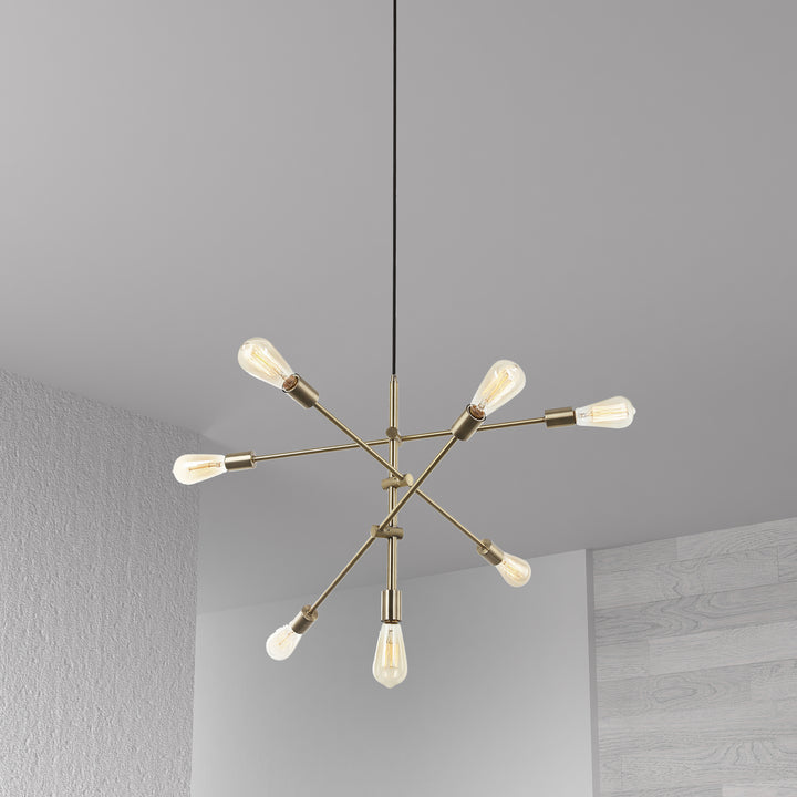 Dainolite Canada - 817P-AGB - Seven Light Pendant - Aged Brass