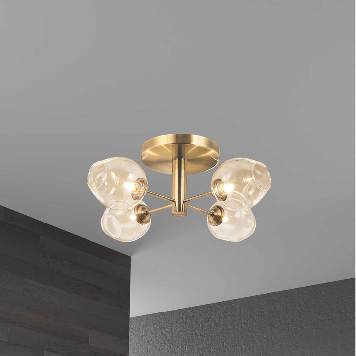 Dainolite Canada - ABI-204SF-VB - Four Light Semi Flush Mount - Abii - Vintage Bronze