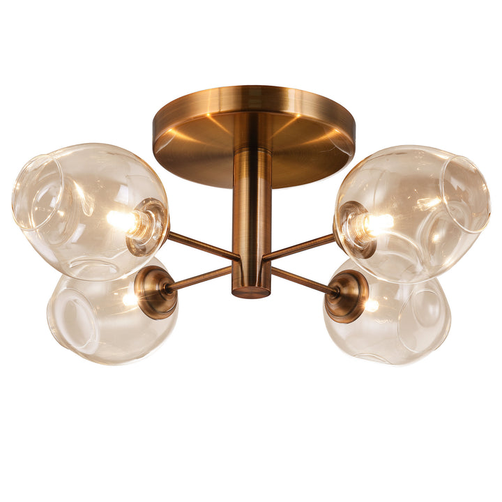 Abii Four Light Semi Flush Mount in Vintage Bronze - available from The Lighting Shoppe, trusted by Canadian homeowners