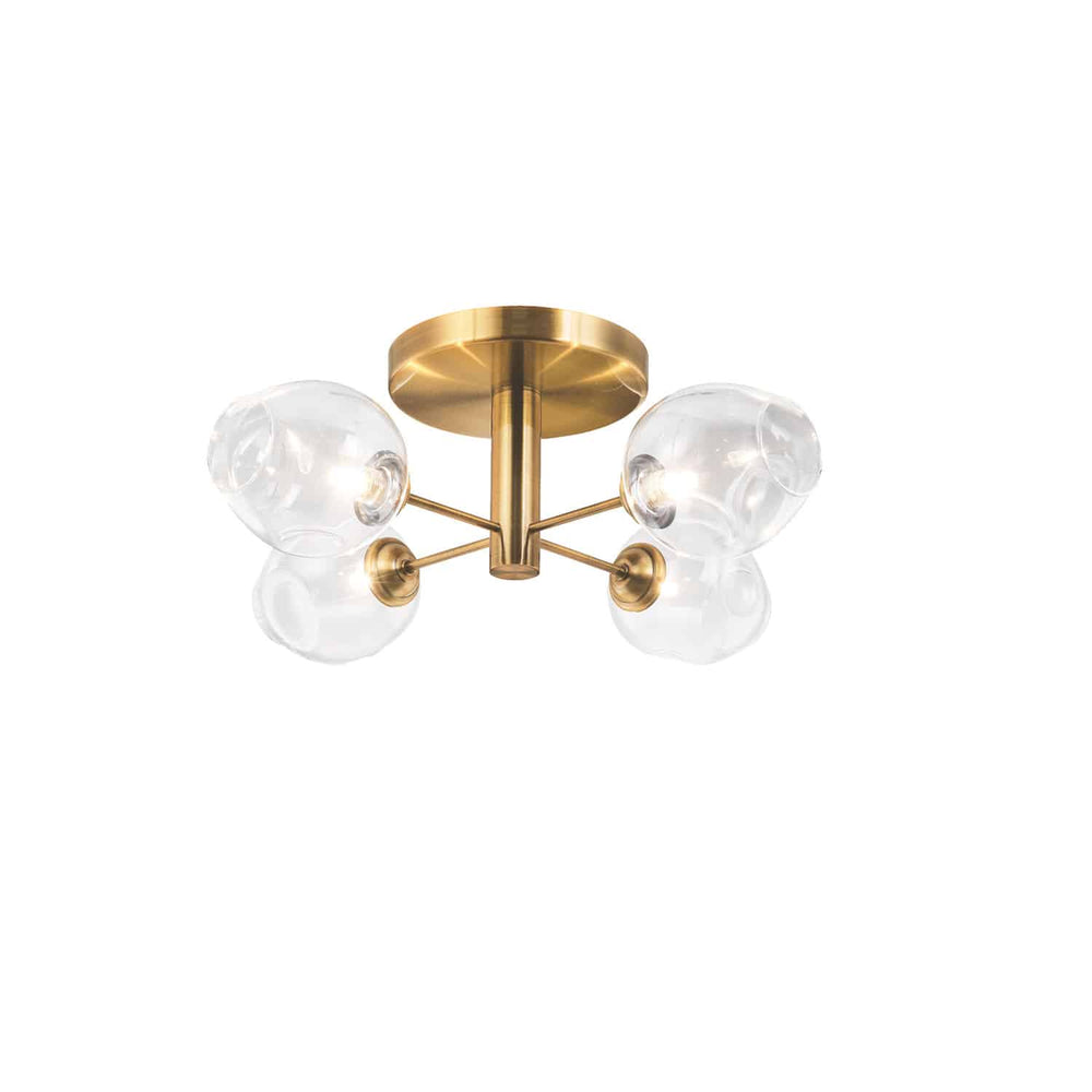 Dainolite Canada - ABI-204SF-VB-CLR - Four Light Semi Flush Mount - Abii - Vintage Bronze