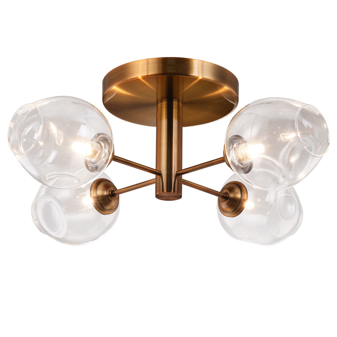 Abii Four Light Semi Flush Mount in Vintage Bronze - available from The Lighting Shoppe, trusted by Canadian homeowners