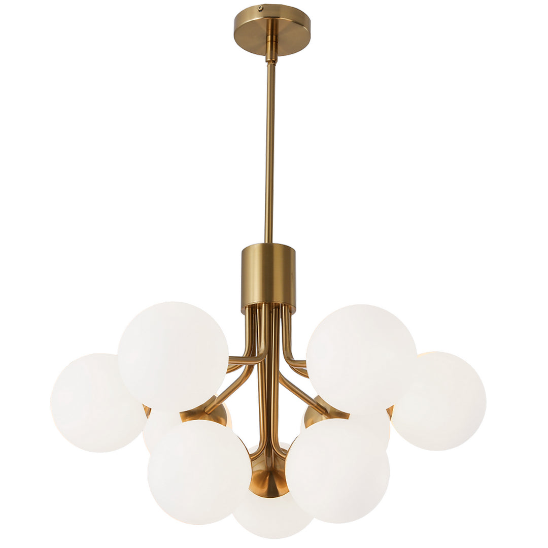 Amanda Nine Light Chandelier in Aged Brass - available from The Lighting Shoppe, trusted by Canadian homeowners