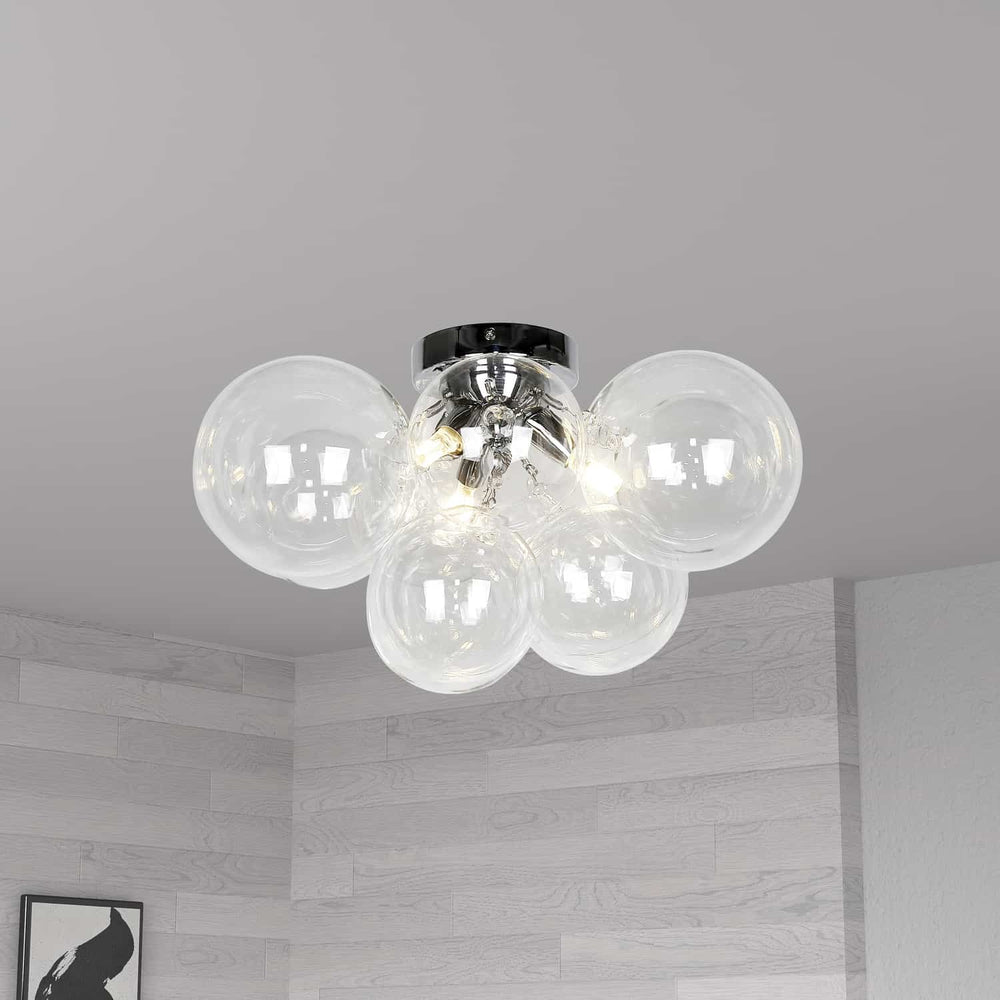 Dainolite Canada - CMT-143FH-CLR-PC - Three Light Flush Mount - Comet - Polished Chrome