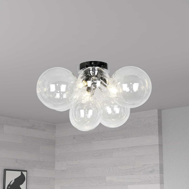 Dainolite Canada - CMT-143FH-CLR-PC - Three Light Flush Mount - Comet - Polished Chrome