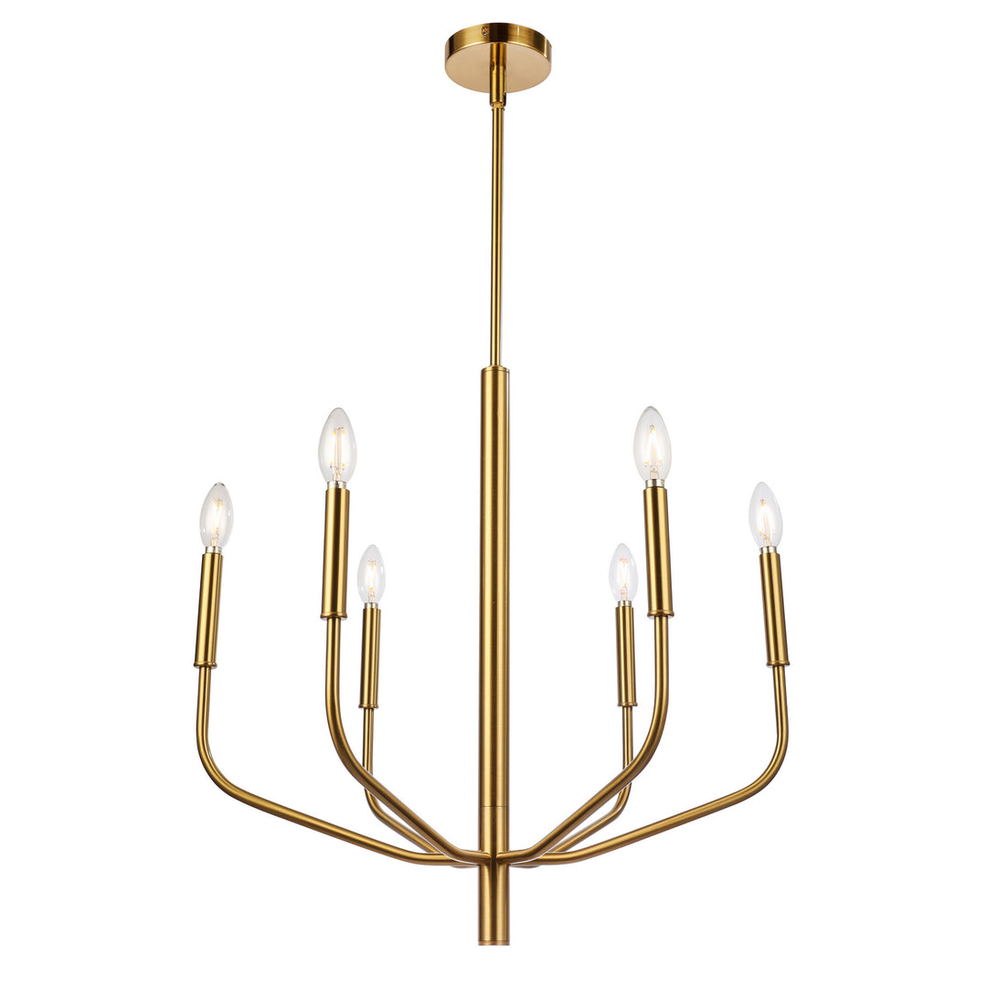 Eleanor Six Light Chandelier in Aged Brass - available from The Lighting Shoppe, trusted by Canadian homeowners