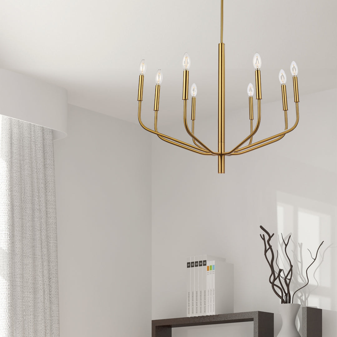Dainolite Canada - ELN-328C-AGB - Eight Light Chandelier - Eleanor - Aged Brass