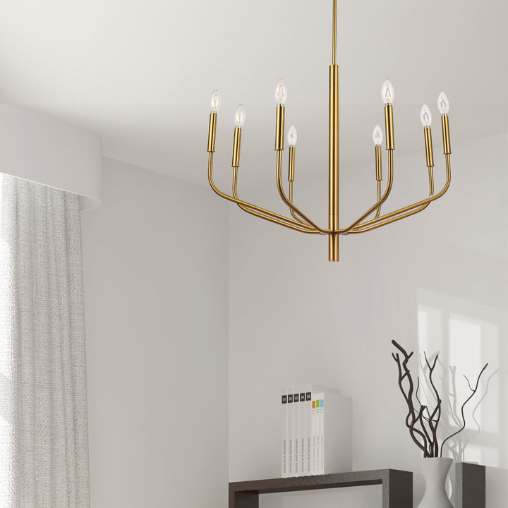 Dainolite Canada - ELN-328C-AGB - Eight Light Chandelier - Eleanor - Aged Brass
