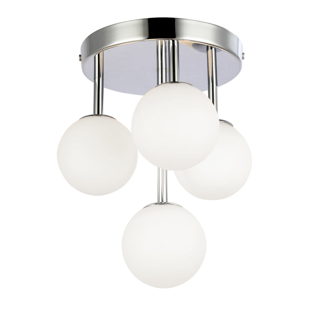 Megallan Four Light Flush Mount in Polished Chrome - available from The Lighting Shoppe, trusted by Canadian homeowners
