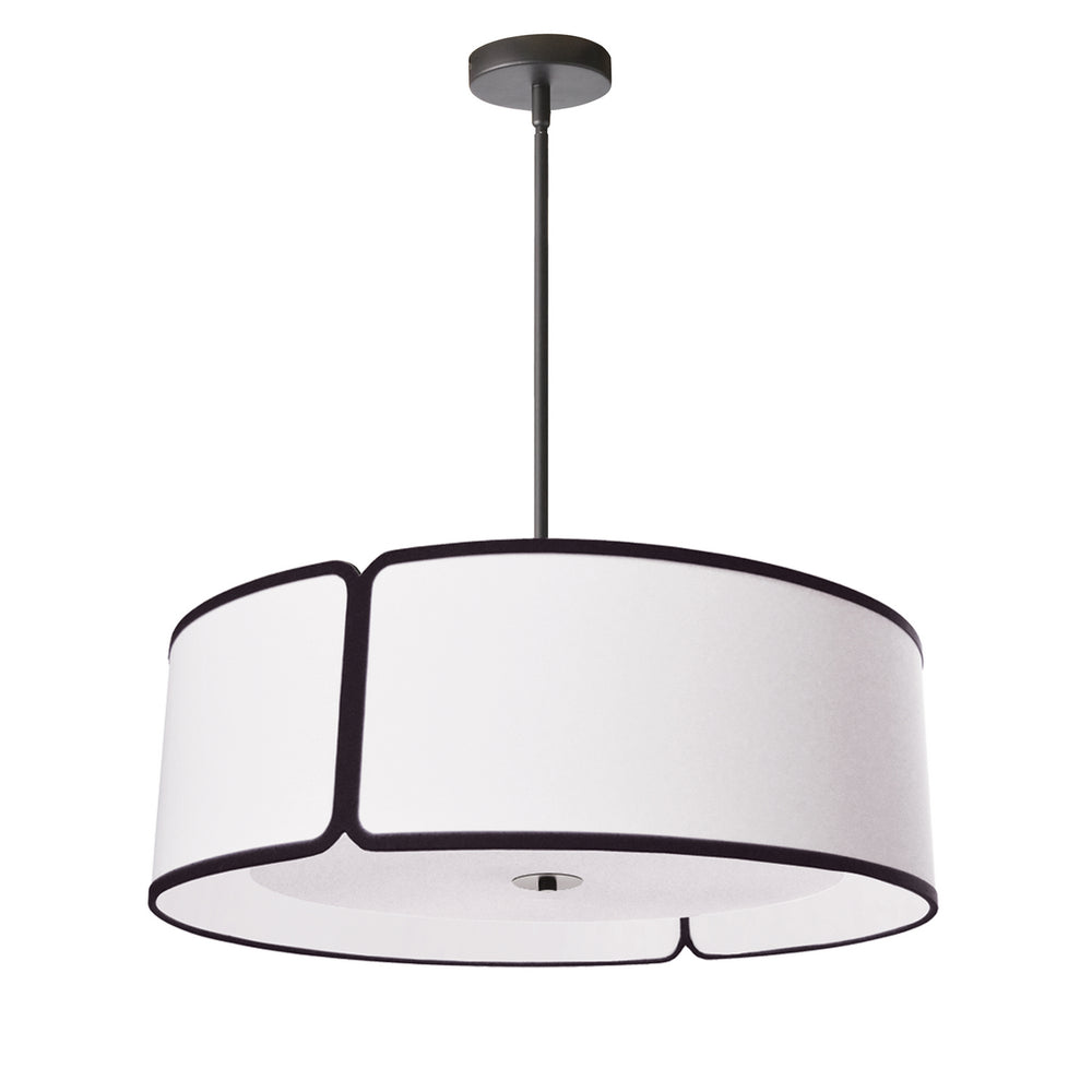 Dainolite Canada - NDR-243P-BK-WH - Four Light Pendant - Notched Drum - White