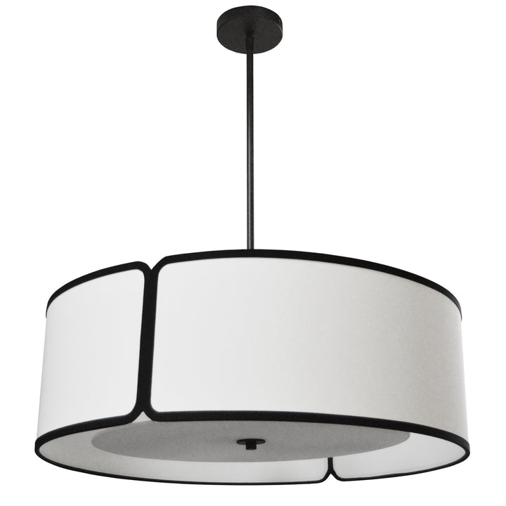 Notched Drum Four Light Pendant in White - available from The Lighting Shoppe, trusted by Canadian homeowners