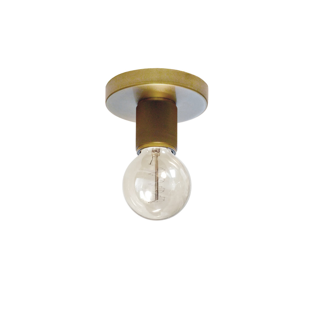Roswell One Light Flush Mount in Aged Brass - available from The Lighting Shoppe, trusted by Canadian homeowners