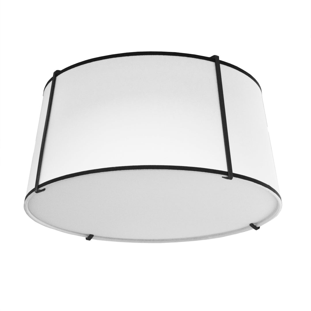 Trapezoid Three Light Flush Mount in White - available from The Lighting Shoppe, trusted by Canadian homeowners