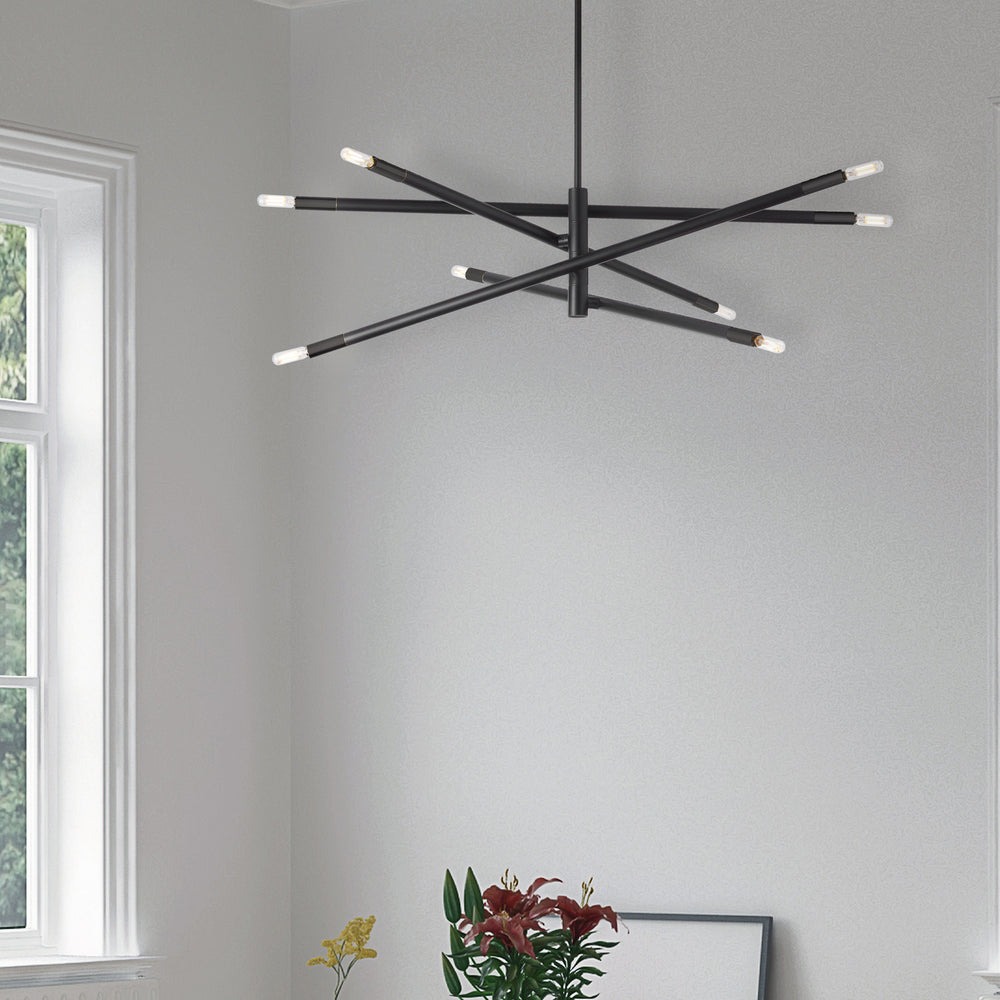 Dainolite Canada - WAN-408P-MB - Eight Light Pendant - Wand - Black