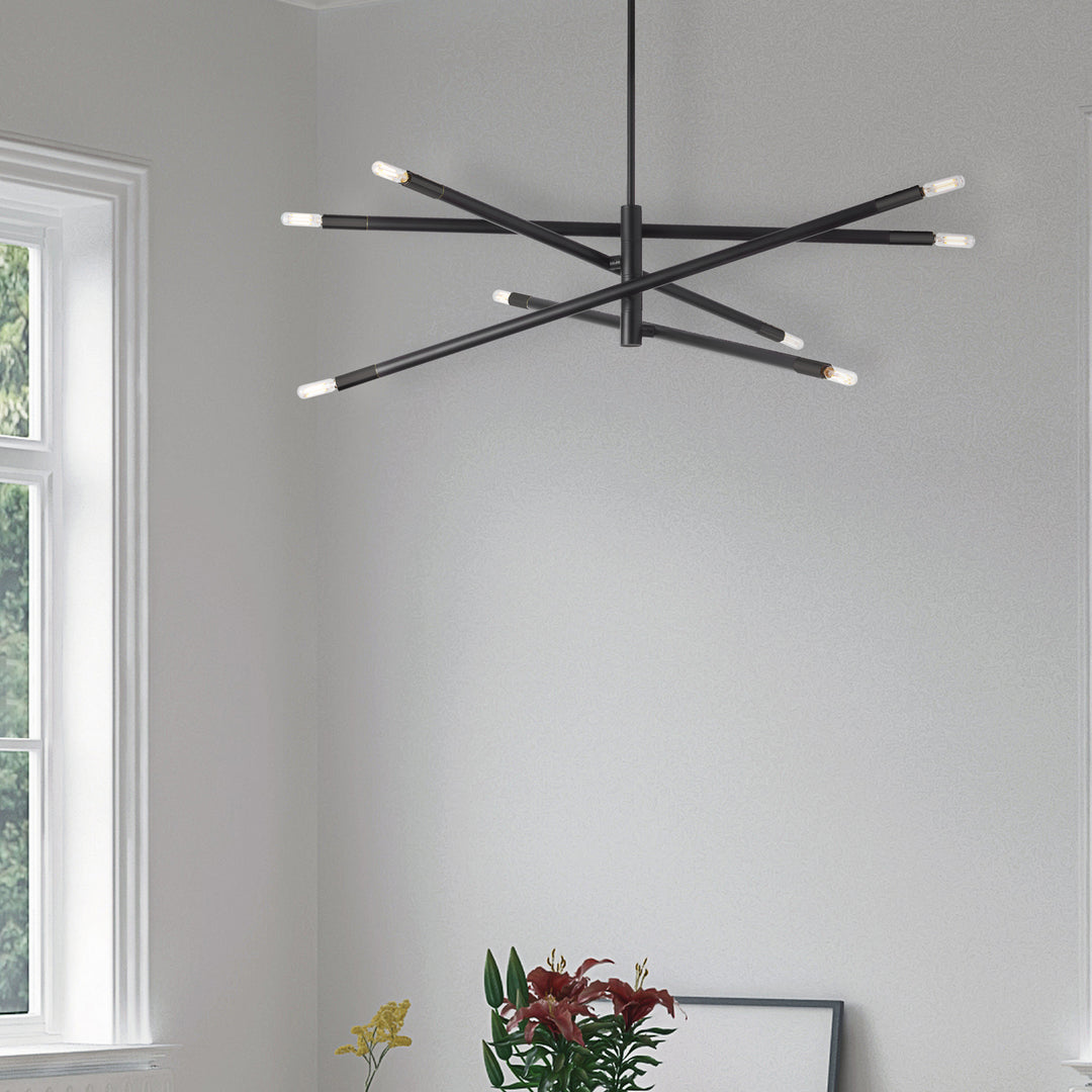 Dainolite Canada - WAN-408P-MB - Eight Light Pendant - Wand - Black