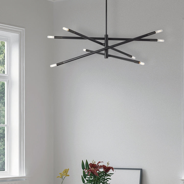 Dainolite Canada - WAN-408P-MB - Eight Light Pendant - Wand - Black